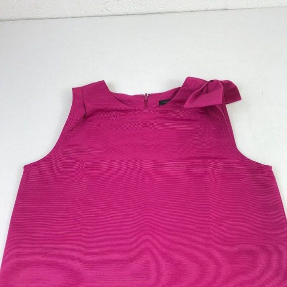 Ann Taylor Womens Sheath Dress Pink Back Zip Bow Sleeveless Above Knee Size 8 * - Picture 3 of 8